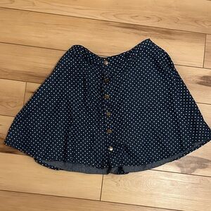 American Rag Navy Polka Dot Skater Skirt